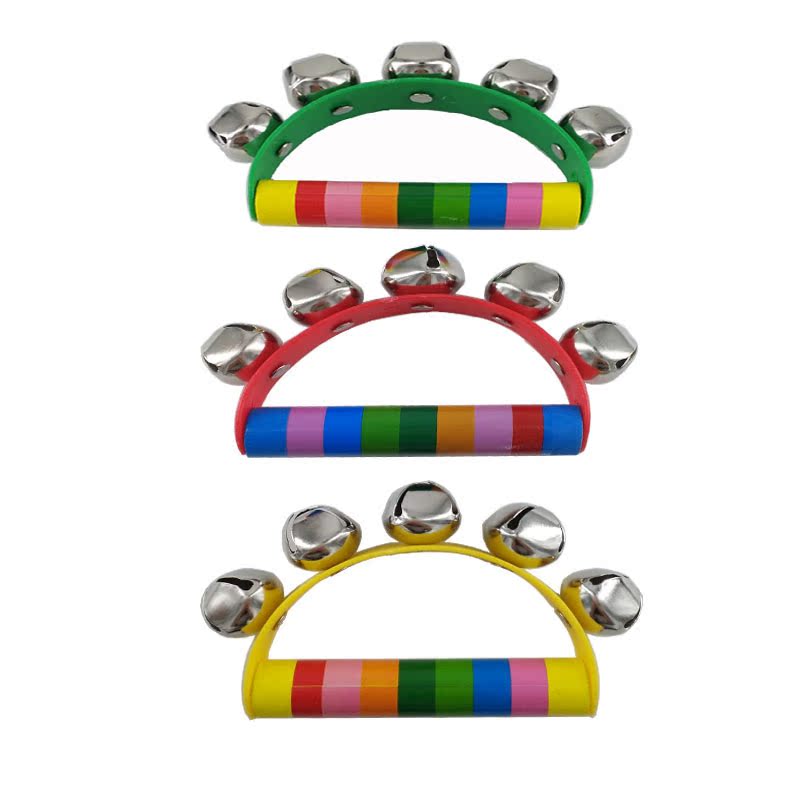 Chuông tay hình bán nguyệt bằng gỗ cho bé mẫu giáo nhạc chuông Bell Bell Orff nhạc cụ da đầy màu sắc năm chuông - Đồ chơi nhạc cụ cho trẻ em đàn organ cho bé