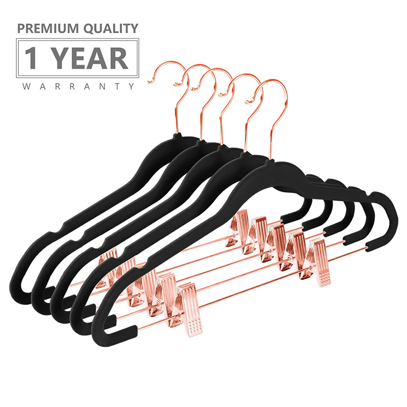 Flocked Suit Hangers with Clips, Adult Jk Skirt Clothing Store Non-Slip Multi-Functional Traceless Hangers