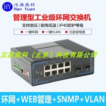 2-optical 8-grid tube type industrial Ethernet switch 8-port Gigabit one-fiber ring-through network high-definition transmitter