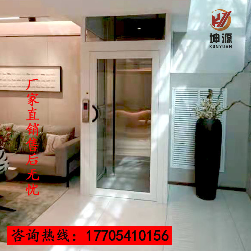 Household small elevator indoor and outdoor sightseeing villa self-built simple and convenient two-three-four-story hydraulic lifting platform