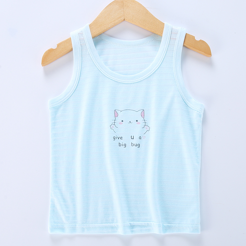 bông trẻ em sling mỏng vest nam cotton baby tre vừa và nhỏ bé bụng bảo vệ áo khoác không tay T-shirt mùa hè.