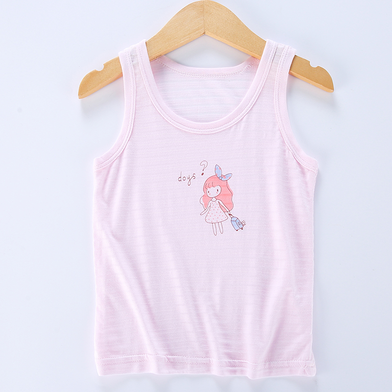 bông trẻ em sling mỏng vest nam cotton baby tre vừa và nhỏ bé bụng bảo vệ áo khoác không tay T-shirt mùa hè.