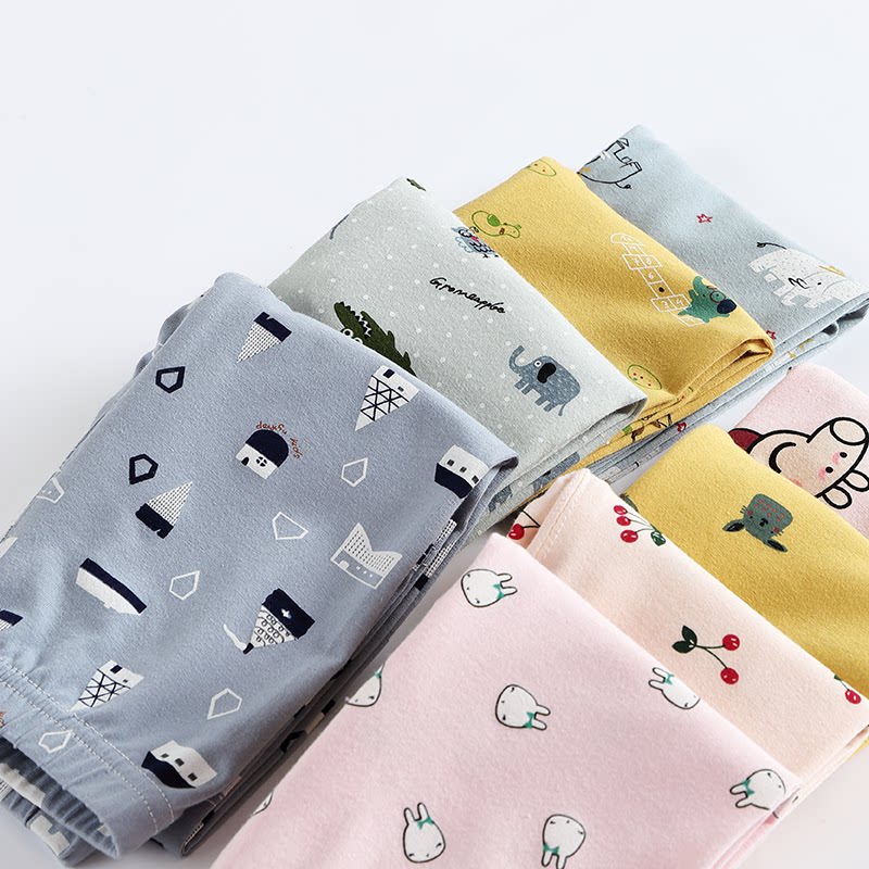 Children's long johns pure cotton boys and girls baby underwear pajamas children's cotton wool pants Lycra cotton girls line pants underpants