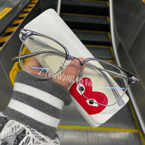 Alen Korean version of retro Harajuku wind square frame men and women comfortable fashion through gray tide gram can be equipped with myopia lenses