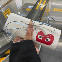 Alen explosions double-color height number ultra-thin retro fashion trend women's plain face can be used as anti-blue myopia glasses