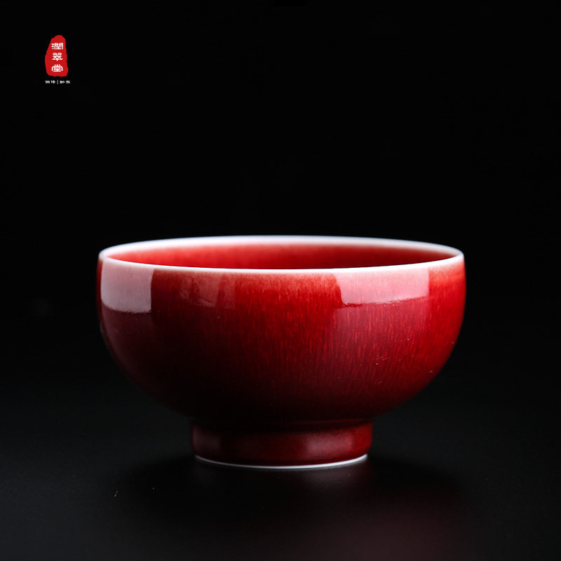Ruyi Tang Rong Red Glaze Cup of JingdeTown All hand ceramic tea cup Rongcheng Red Master Cup cup cup cup tea cup