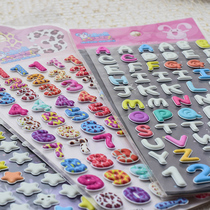 Creative stickers for children long alphanumeric stars love cute drop glue bubble stickers hand book diary decoration