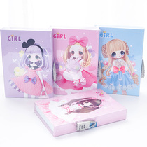 Good-looking book Girl password diary Female girl Exquisite primary school student with lock Simple password book for children