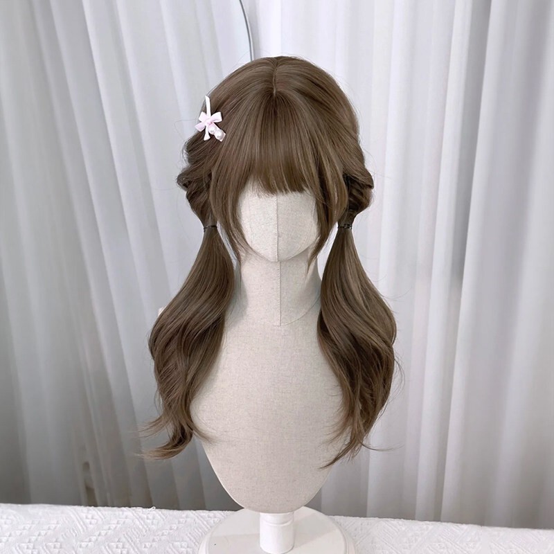 【Mianmianjuan】Long Curly Wig for Women, Lolita Style Wig, Two-Dimensional Wig with Sideburns, Sweet Girl Full Head Wig 【Mianmianjuan】Long Curly Wig for Women, Lolita Style Wig, Two-Dimensional Wig with Sideburns, Sweet Girl Full Head Wig