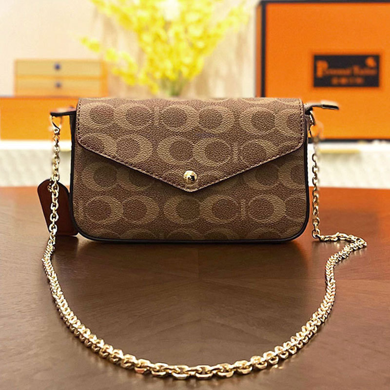 Women's Bag 2025 New Style Crossbody Bag with a High-End Feel, Stylish Chain Envelope Bag, Genuine Leather Versatile Shoulder Small Square Bag