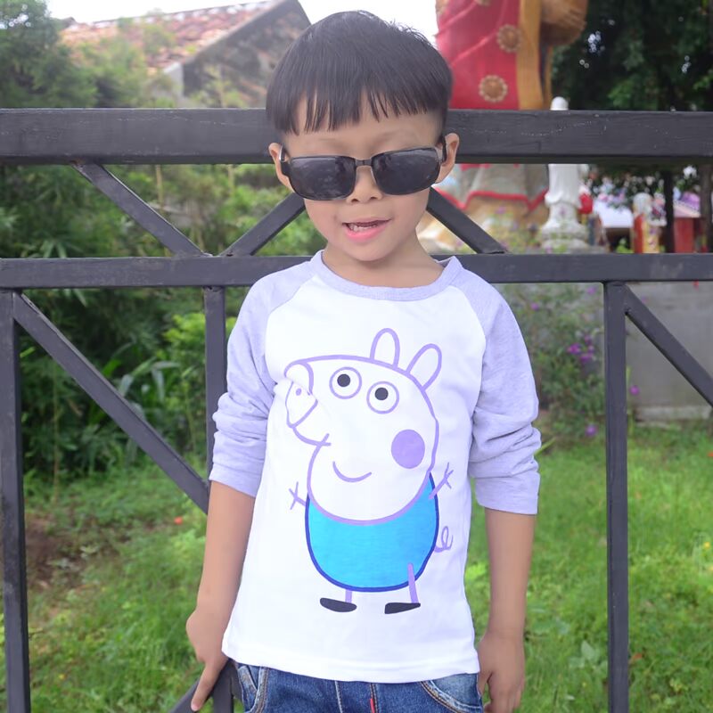 Đặc biệt hàng ngày bé trai và bé gái mùa thu quần áo cotton dài tay áo thun trẻ em mùa xuân và mùa thu quần áo đáy quần áo bé trai áo thun bé gái 6 tuổi