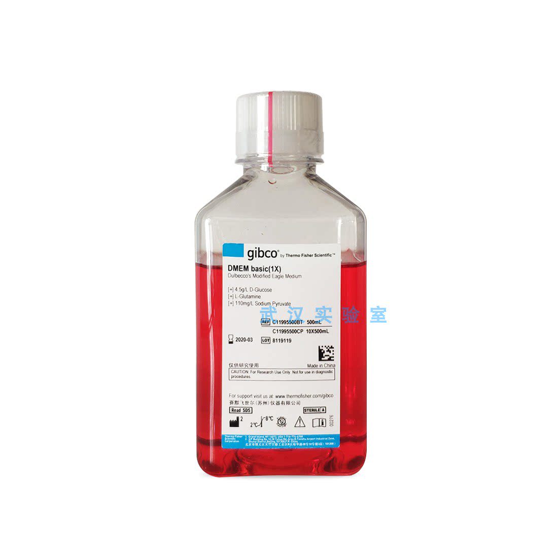 gibco DMEM高糖培养基C11995500BT含丙酮酸钠 500ml新品 正品带票