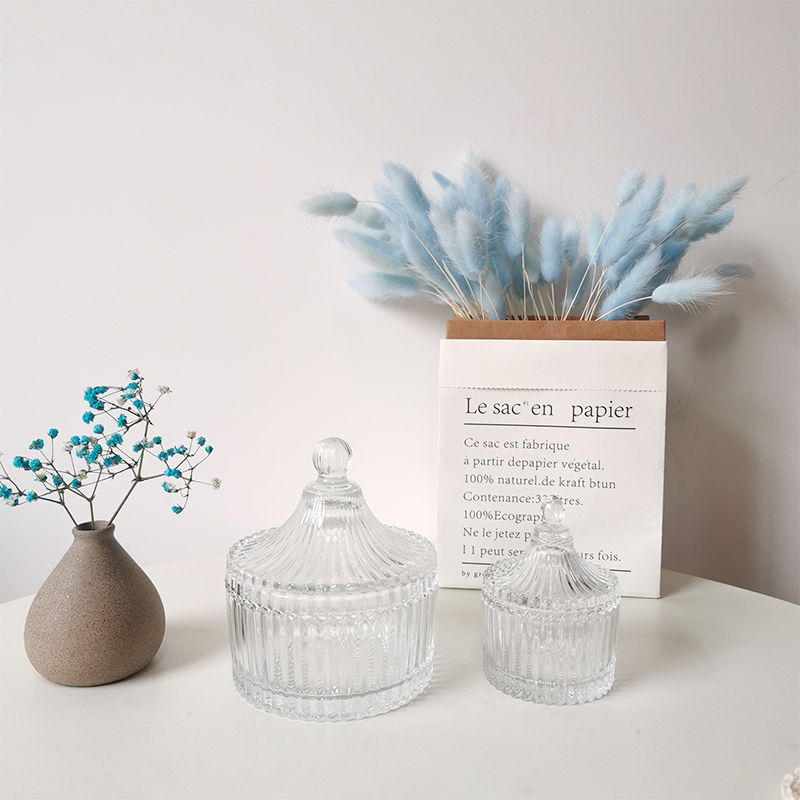 Small Andromeda retro square candy jar inS pendulum flawless crystal glass storage jar Candy Jar Jewelry Containing box