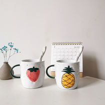 Orange Cup creative Jingdezhen Ceramics Cup Small Fresh Hand Painted Fruit Orange Mark Cup Coffee Cup Custom