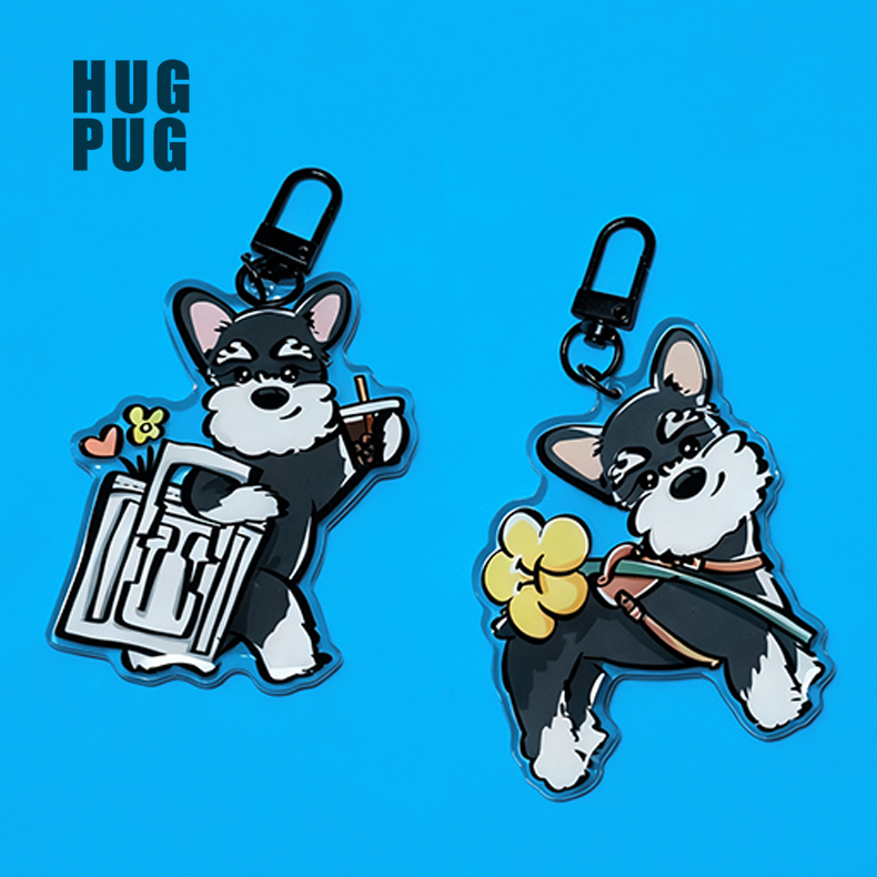 Original Schnauzer Epoxy Acrylic Keychain Pendant Thickened Cute Pet Puppy Original Schnauzer Epoxy Acrylic Keychain Pendant Thickened Cute Pet Puppy