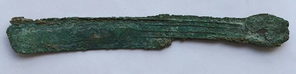 First Qin Zhao straight knife length 12 8 cm weight 8 2 gr raw pit beauty rust 