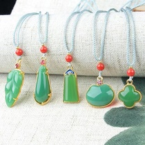 Natural Hotan Jasper Jade Pendant Gold Inlaid Jade Jade Pendant Mens and Womens Money Pendant Jade Pendant for Gifts