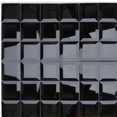 Five centimeters edged crystal glass black mirror black mosaic tile TV background wall stickers cashier counter bar