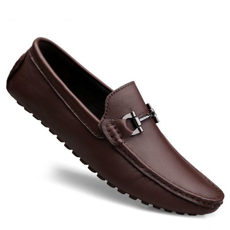 Bean Bean Shoes Men Genuine Leather Soft Bottom Trendy Korean Version Casual Shoes Men 100 Hitch Leather Shoes 2020 New Fall Men's Shoes