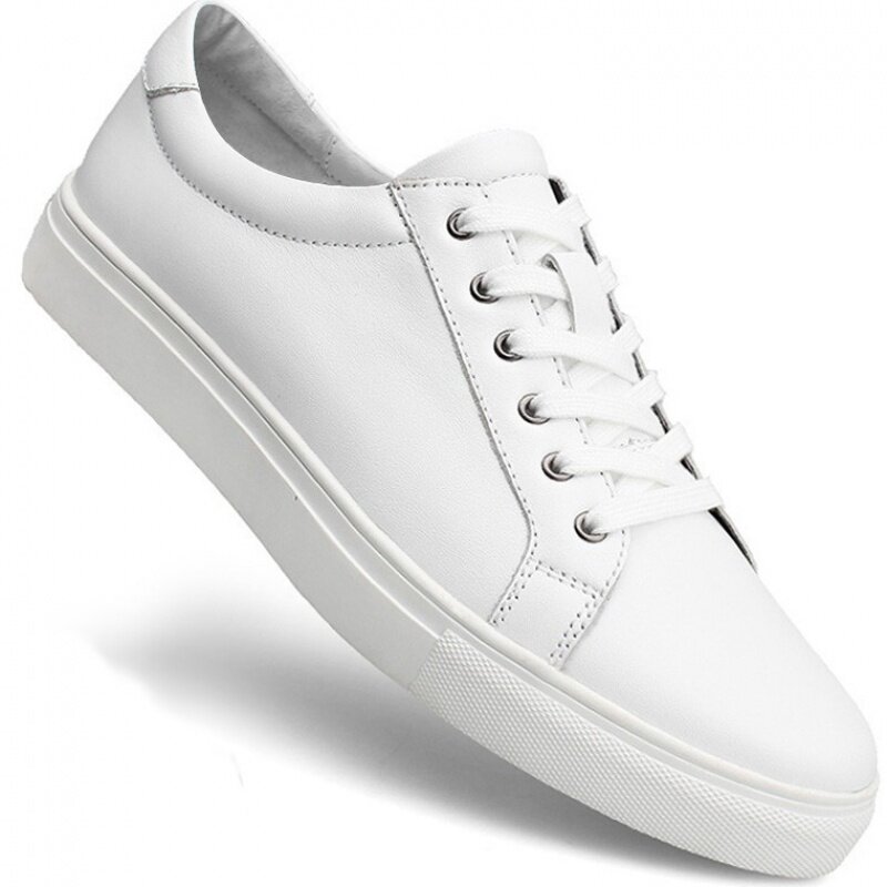 Small white shoes male leather casual shoes 35 36 flat shoes white men's shoes small cocktail slab shoes men's white shoes