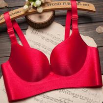 One-piece wire drawing without scar-free steel ring bra coalfield adjustment-type golden purple This life red lingerie woman suit
