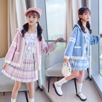 jk uniform skirt Elementary school childrens genuine winter girl autumn winter girl kink kardin school sweater sweater childrens autumn money gk suit