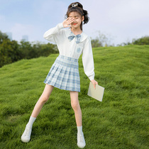 jk uniform Primary School students genuine autumn girl ik group skirt pick up Ding k skirt summer children gk body 9