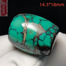 DIY аксессуары 原矿铁线绿松石桶珠墩子单珠天然无优化天珠锁骨链多宝配珠配饰品