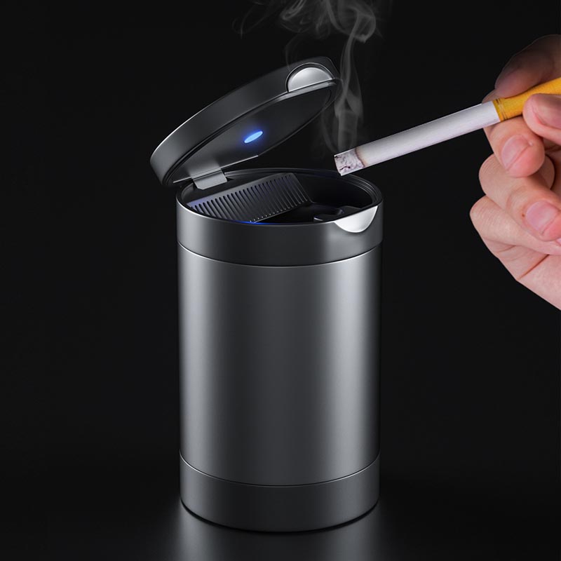 Car-in-car ashtray Car inside with male multifunction with lid metal cigarette cylinder with lamp automatic smoking without dropping smoke ash