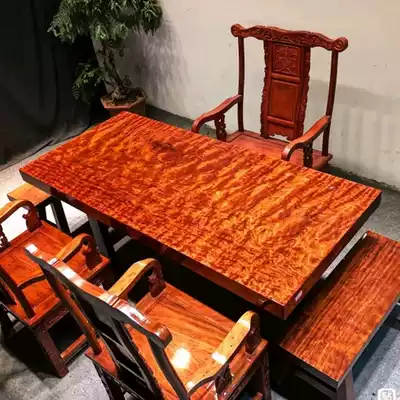 Ba flower solid wood Big Board log Brazilian rosewood tea table Tea Table 2 M table desk grimace special clearance