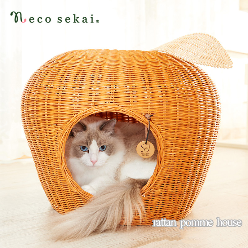 Japan necosekai imported rattan cat bed cat sofa cat litter cat supplies autumn and winter warm four seasons