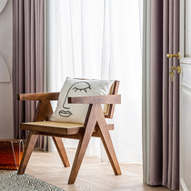 Thick full blackout curtain custom bedroom solid color stitching Nordic style simple light luxury living room floor to ceiling window bay window