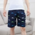 Quần short cotton mùa hè nam 5 điểm quần rộng giản dị Quần rộng quần nam quần đi biển quần thể thao thun eo - Quần short