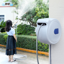 Langqi wall-mounted automatic telescopic reel storage rack Water pipe car high pressure household water gun watering nozzle gardening