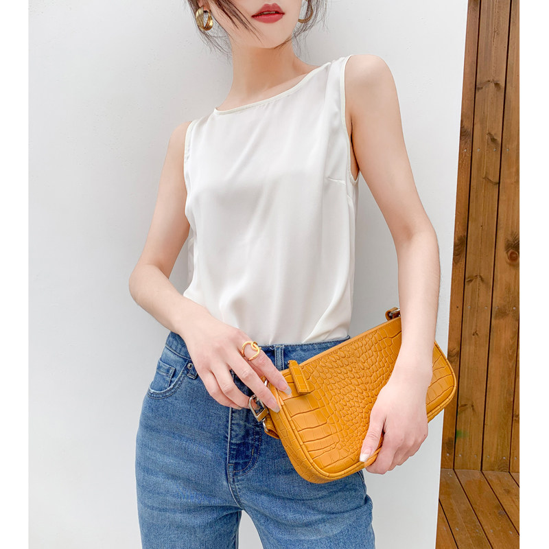 Ma's Jiamin new color mulberry silk beating bottom vest woman sleeveless real silk blouse with a single item