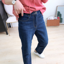 Mars Apparel Cotton Soft and Comfortable Casual Pants Jeans Medium High Waist Straight Plate