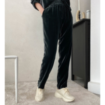 Mas Jiamin Early Autumn New Genuine Silk Suede Broadlegged Pants Kharen Pants Casual Fashion Silk Suede Grandma Pants