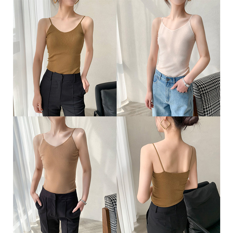 Mars Jiamin inner wear single product knitted sweater women's wool knitted vest sleeveless vest slim bottoming shirt