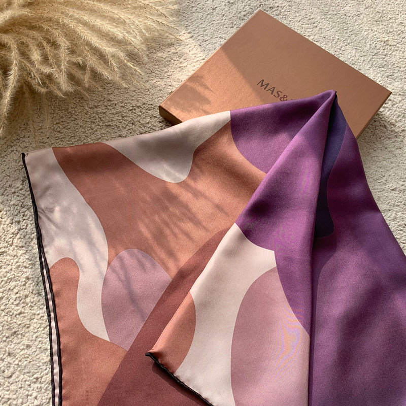 Xiu Chang Limited Edition Silk Handmade Curling Multifunctional Large Square Scarf Silk Scarf
