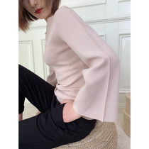 Mas Jiamin big brand Fan concise fashion Japanese guest for yarn horn sleeve knitted blouses
