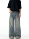 Verborgen American Retro Washed Distressed Straight-Leg Jeans Trendy Basic Versatile Cleanfit Pants