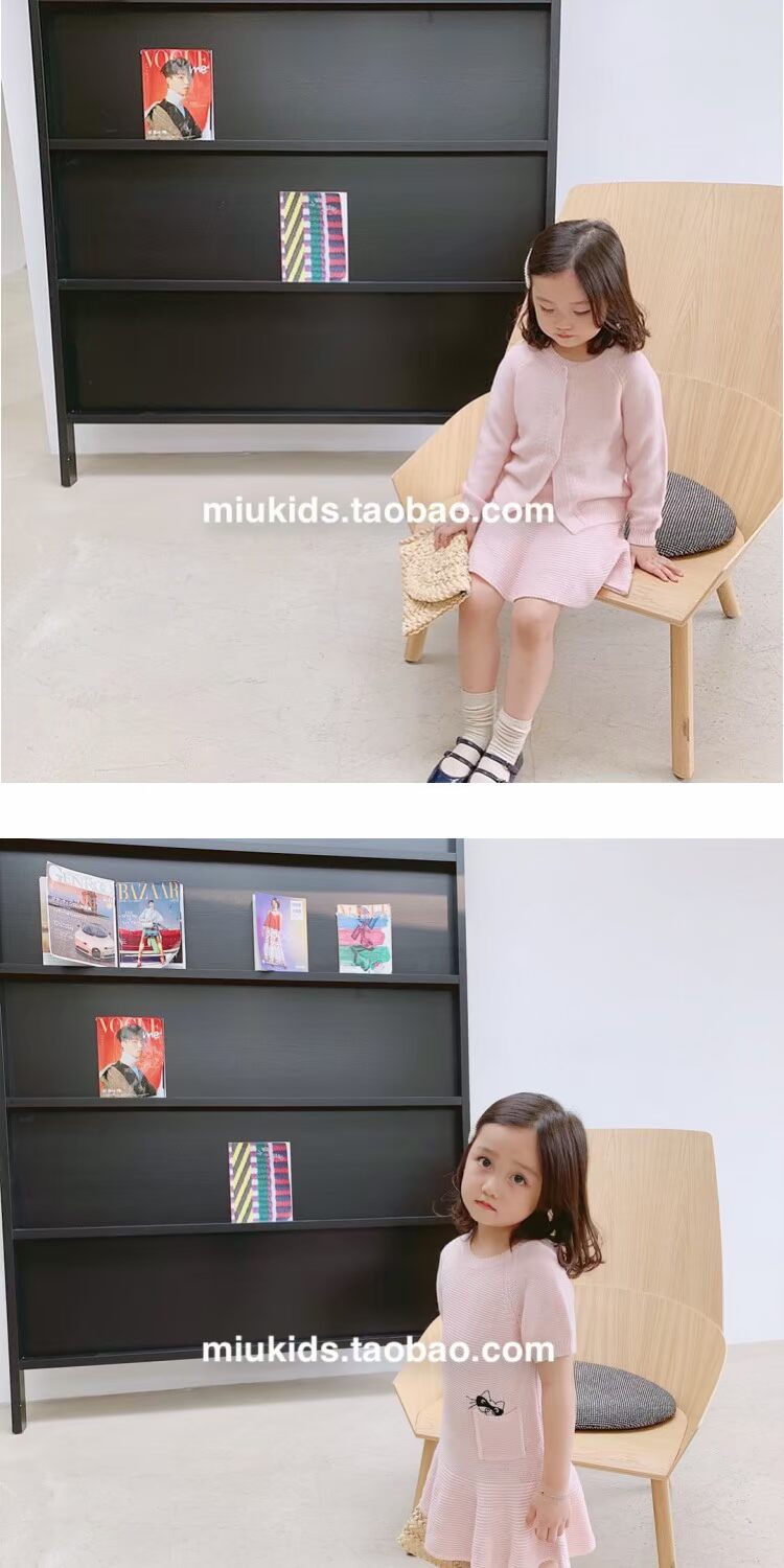 Miu mẹ 19 mùa thu và mùa đông quần áo bé gái len anh đào bột áo len nhỏ nước hoa nữ phù hợp với áo len - Phù hợp với trẻ em quần áo sành điệu cho be gái