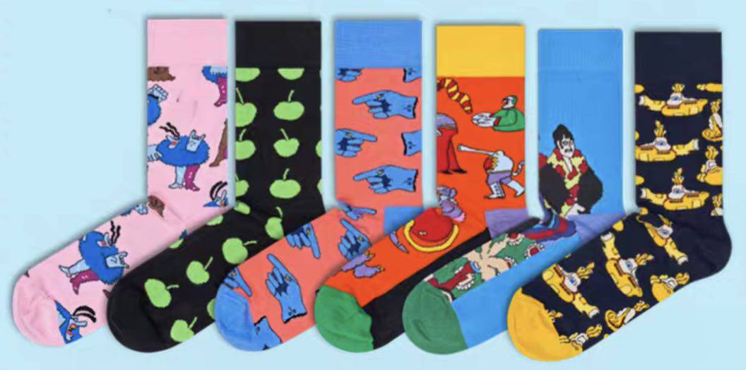 Beatles Rolling Stones Happy Socks Limited Gift Boxes box of 6 Double men and women wear 36-44 yards