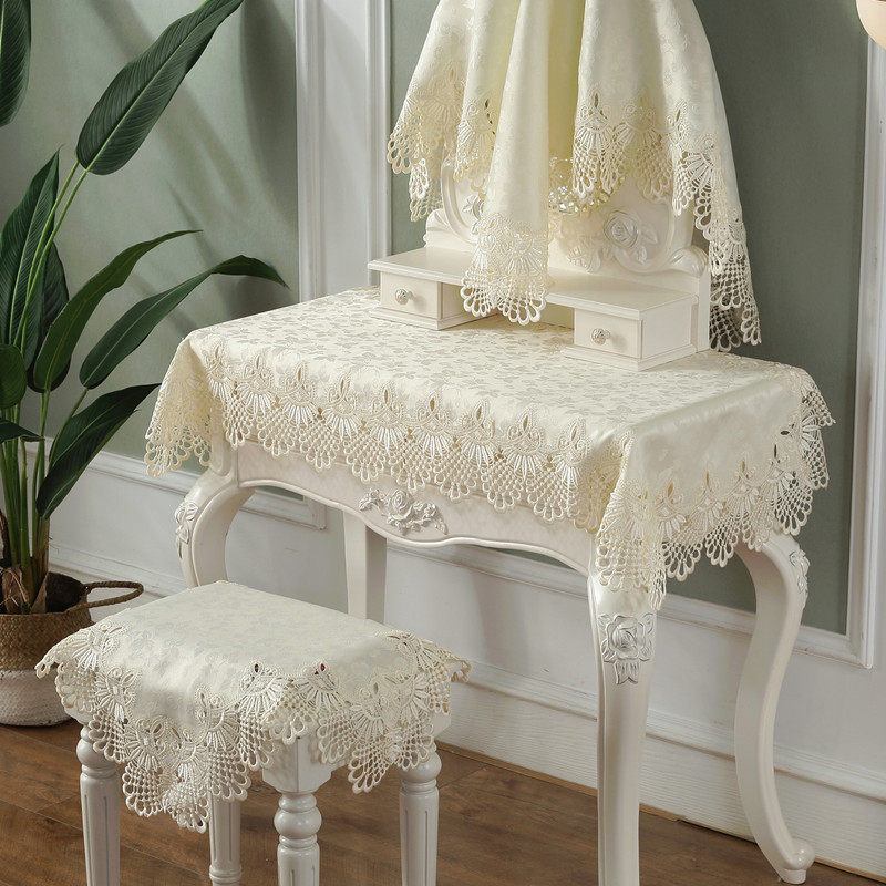 European dressing table Lace dust cover towel Fabric dressing table Computer table Desk cloth TV cabinet Shoe cabinet Table mat