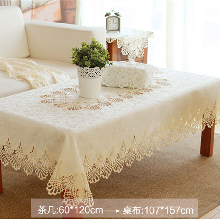 European-style coffee table tablecloth lace living room coffee table fabric modern minimalist rectangular luxury dining table tablecloth fabric