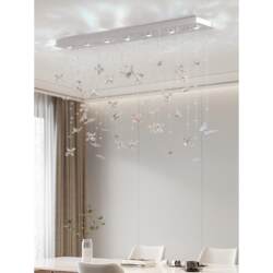 Designer Butterfly Flower Restaurant Crystal Chandelier Modern Light Luxury Creative Art Lamp Dining Room Bar Chandelier
