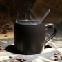 Cafe châu Âu tùy chỉnh sáng tạo cốc mờ với muỗng cà phê cốc cao cấp màu đen có nắp cốc gốm ly uống nước
