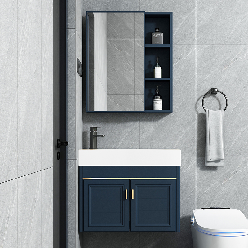 Mini-small family washroom Bathroom Cabinet Table Wash Basin Cabinet Combination Hanging Wall Type Small Size Washbasin Pool-Taobao