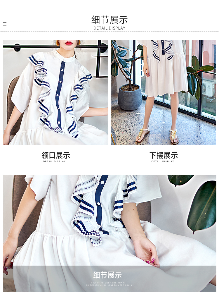 Ruffled Pháp ăn mặc platycodon ăn mặc retro rất cổ tích Yamamoto Pháp trên đầu gối lỏng lẻo quần áo phụ nữ - Váy eo cao váy dúm eo	