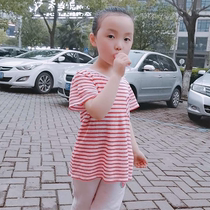 Children pure linen round collar short sleeve T-shirt Imports France linen cool and breathable Shuang antibacterial speed dry perspiration